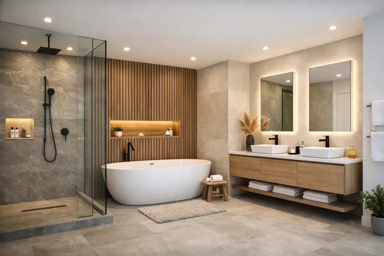 Salle de bain moderne rénovée